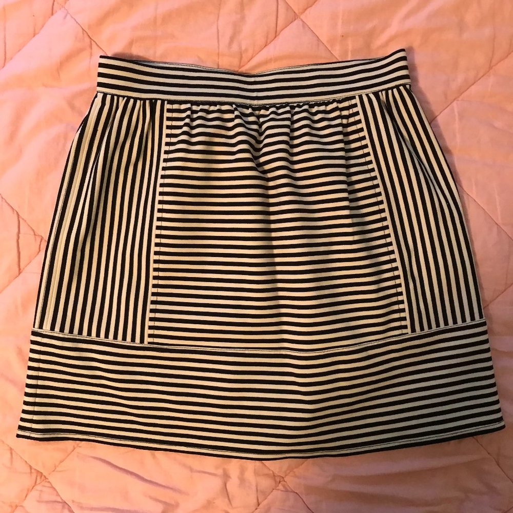 Madewell black & white stripe skirt